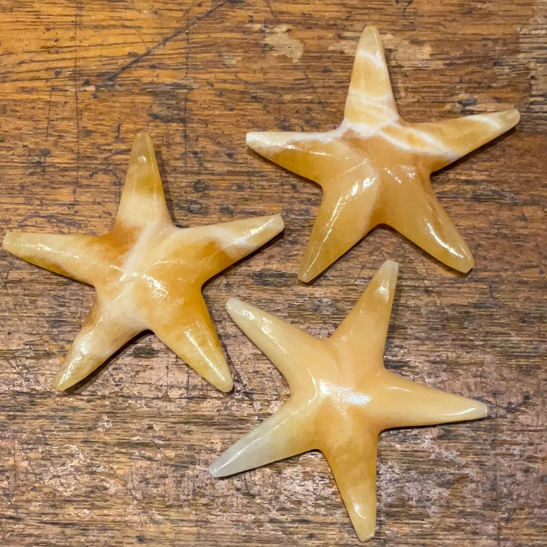 Orange Calcite Starfish