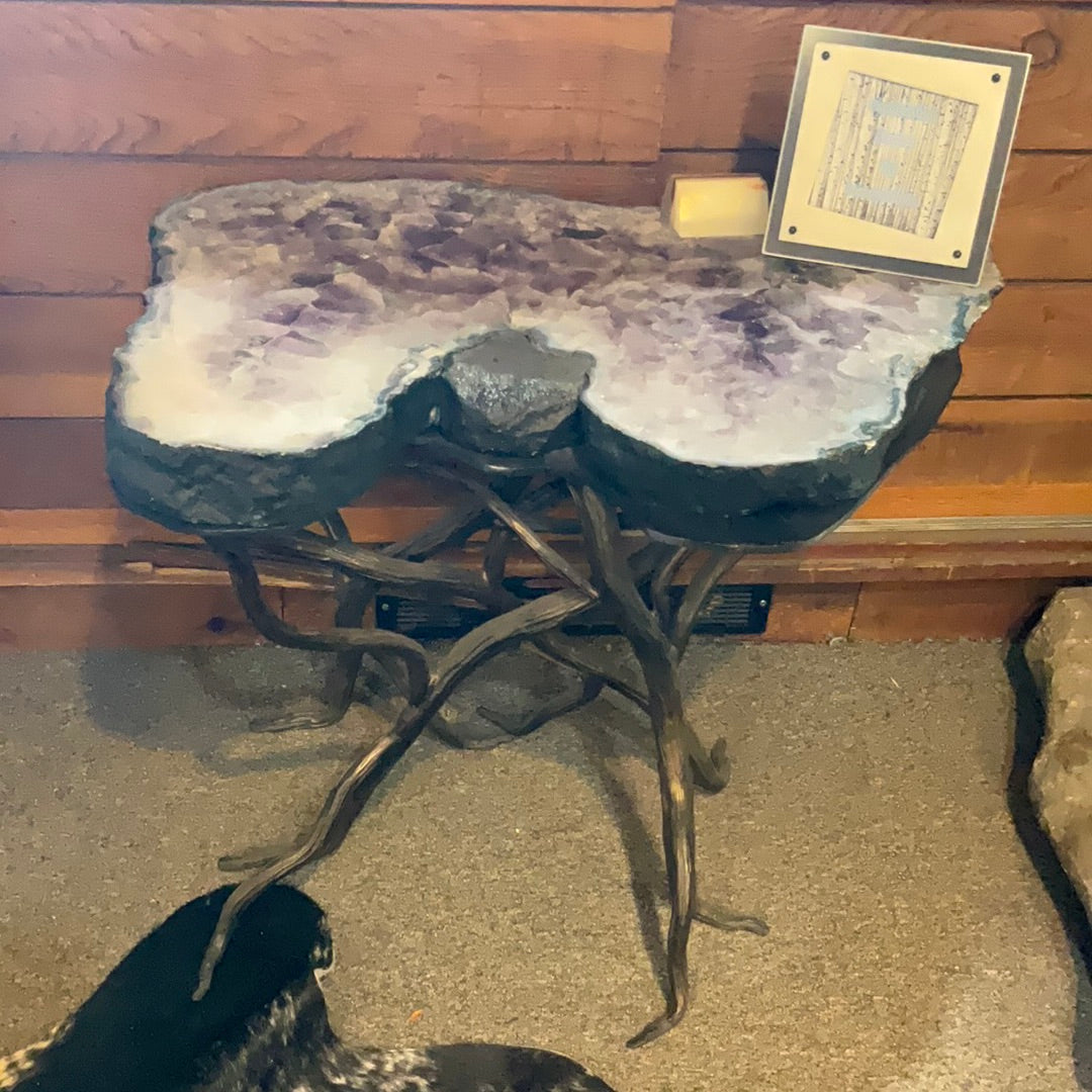 Large Slab Amethyst End Table
